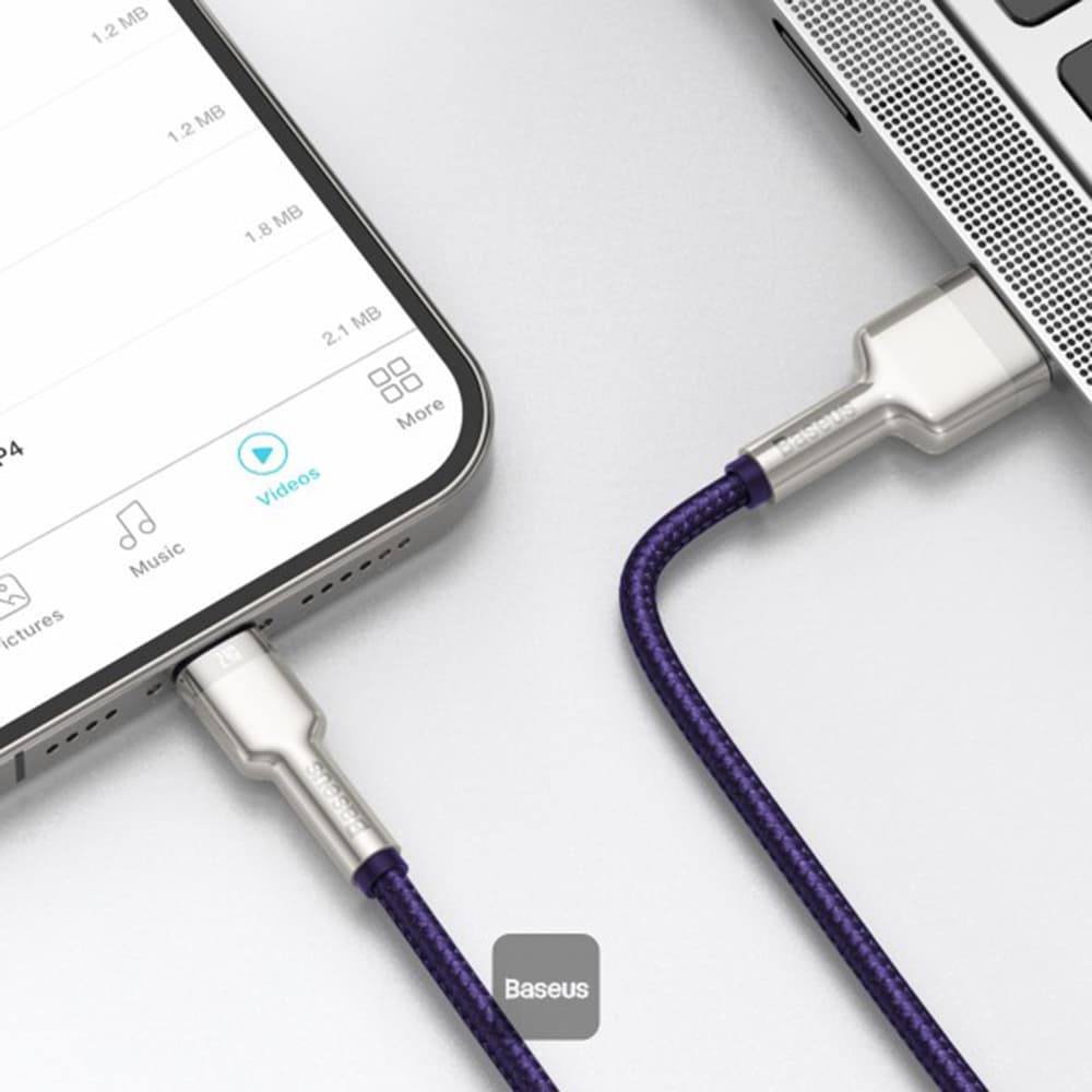 Baseus Cafule Metal CALJK-B05 USB Lightning 2.4A 2m fialový - náhled 5
