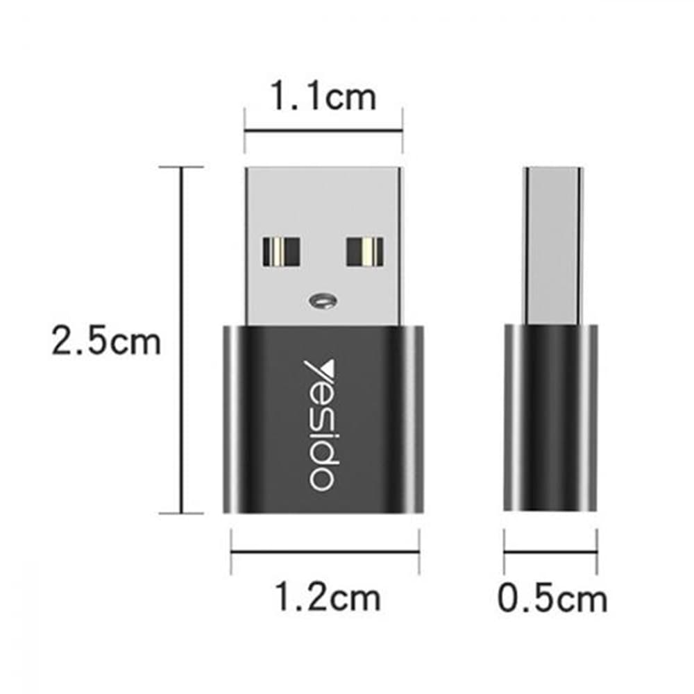 Yesido OTG Adaptér GS09 USB na Type-C Plug Play 5Gbps Černý - náhled 5