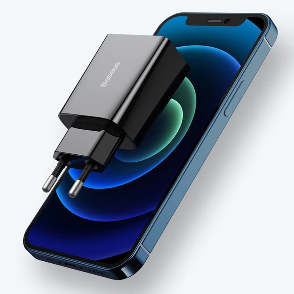 Baseus Speed Mini Nástěnná nabíječka 20W Type-C Černá - náhled 5