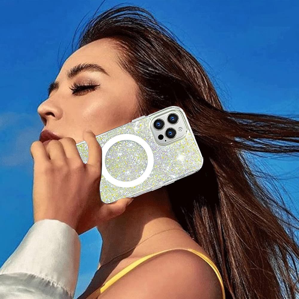 Techsuit Třpytivý MagSafe iPhone 16 Pro Max Fialový - náhled 5