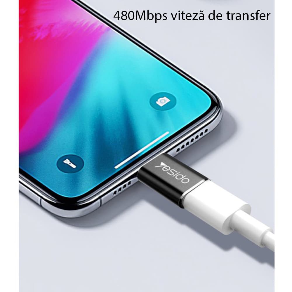 Yesido OTG Adaptér GS05 Lightning Micro USB 480Mbps Černý - náhled 5