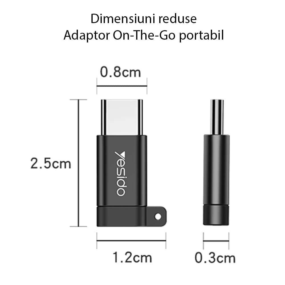 Yesido OTG Adaptér GS04 Micro-USB Type-C 480Mbps Černý - náhled 5