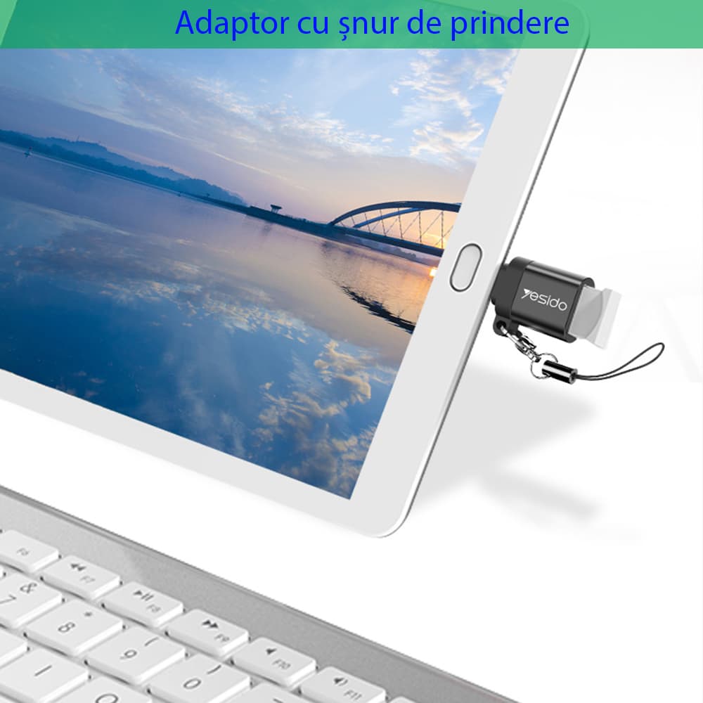 Yesido OTG Adaptér GS06 Type-C na USB 3.0 Plug Play 5Gbps Černý - náhled 5