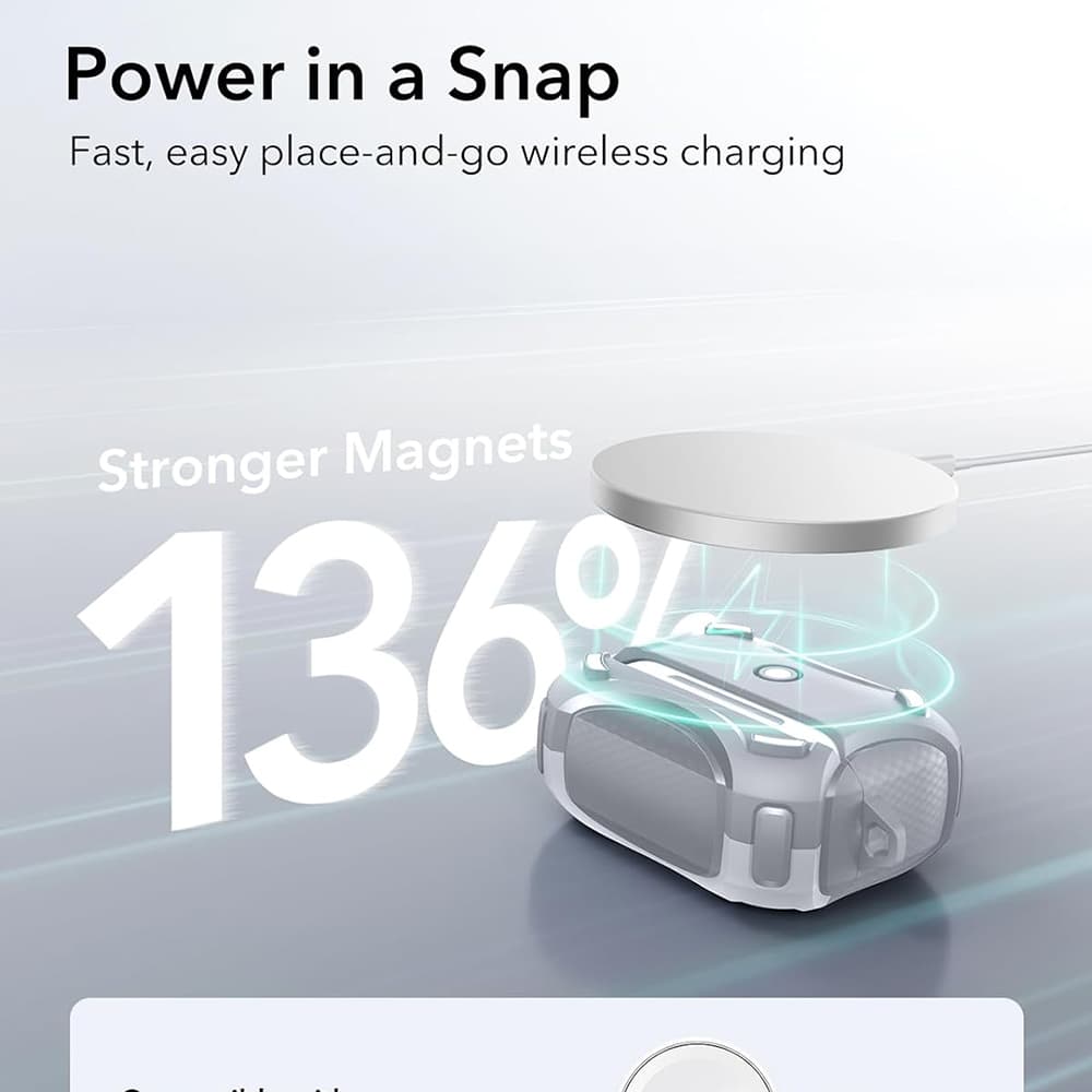 ESR Cyber Magnetické pouzdro HaloLock Apple AirPods Pro 1 2 Šedé - náhled 5