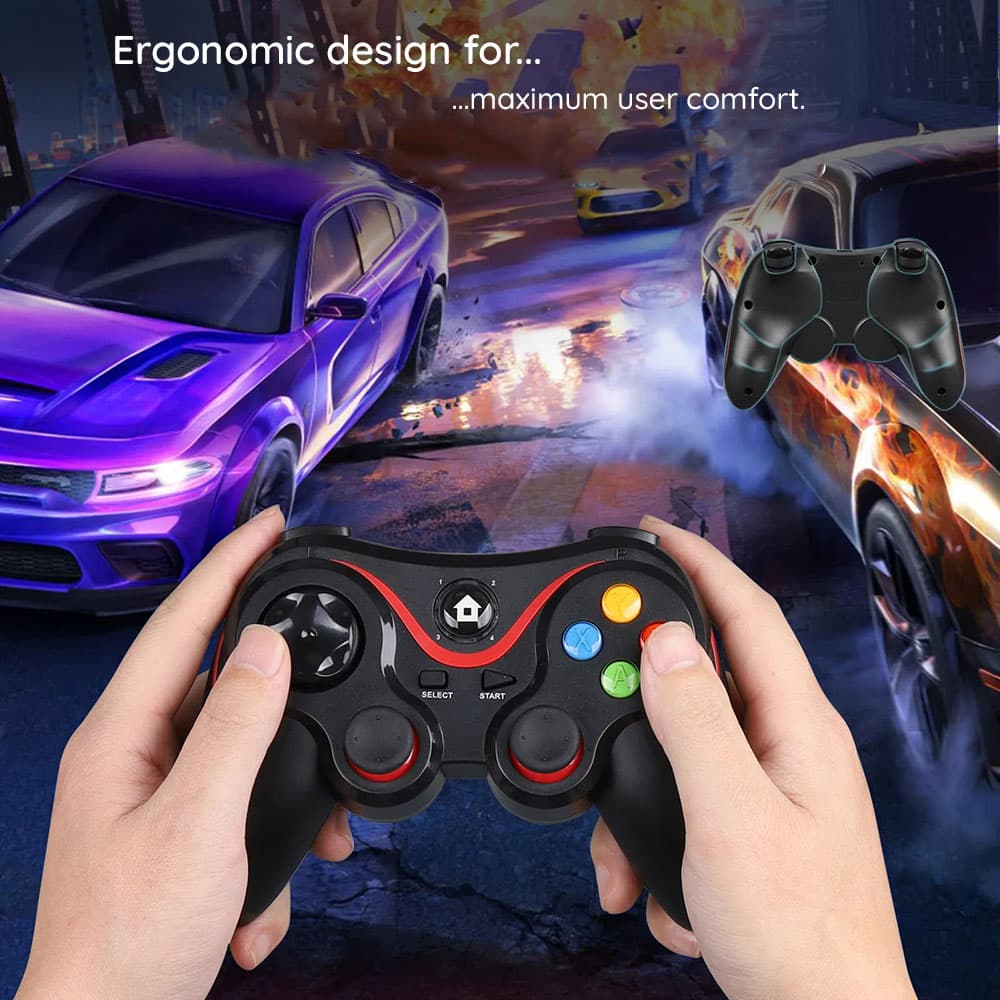 Techsuit – bezdrátový ovladač (V8) – Bluetooth V4.0, 2.4G, 400mAh – modrý - náhled 5
