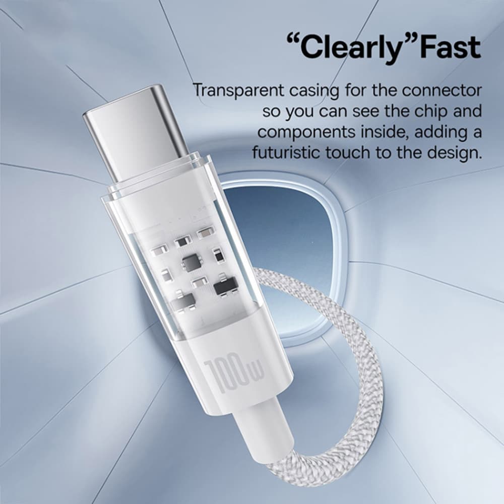 Baseus Data Cable Gem Type-C na Type-C 100W 1m Měsíční bílá - náhled 5