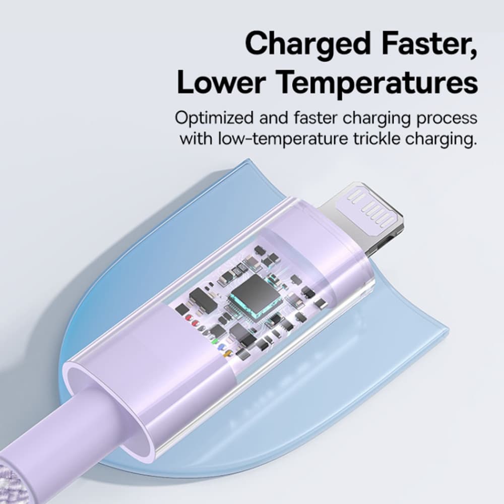 Baseus DataCable Gem USB-C na Lightning 20W 2m NebulaPurple - náhled 5