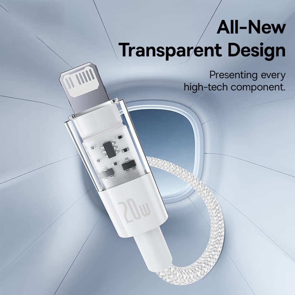 Baseus Data Cable Gem USB-C to Lightning 20W 2m Moon White - náhled 5