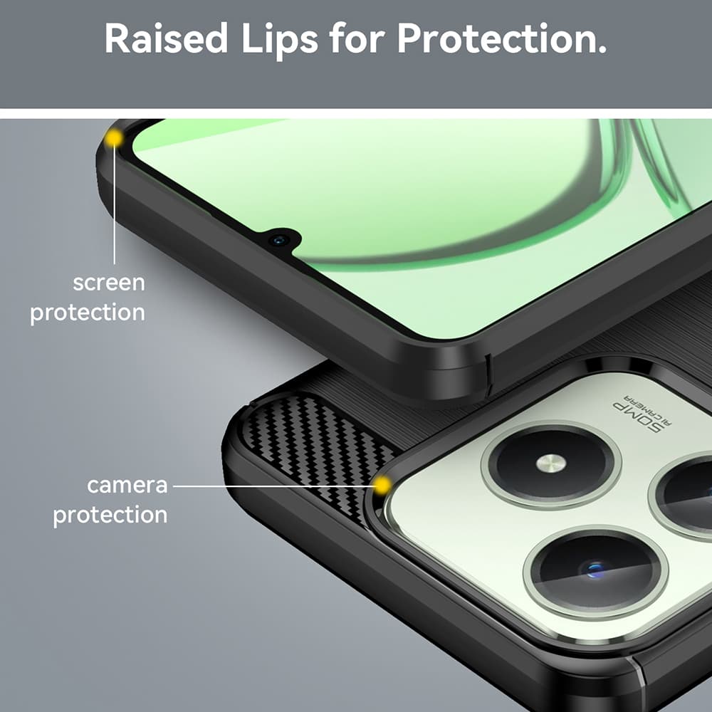 Techsuit Carbon Silicone pro Realme C61 Realme C63 černý - náhled 5
