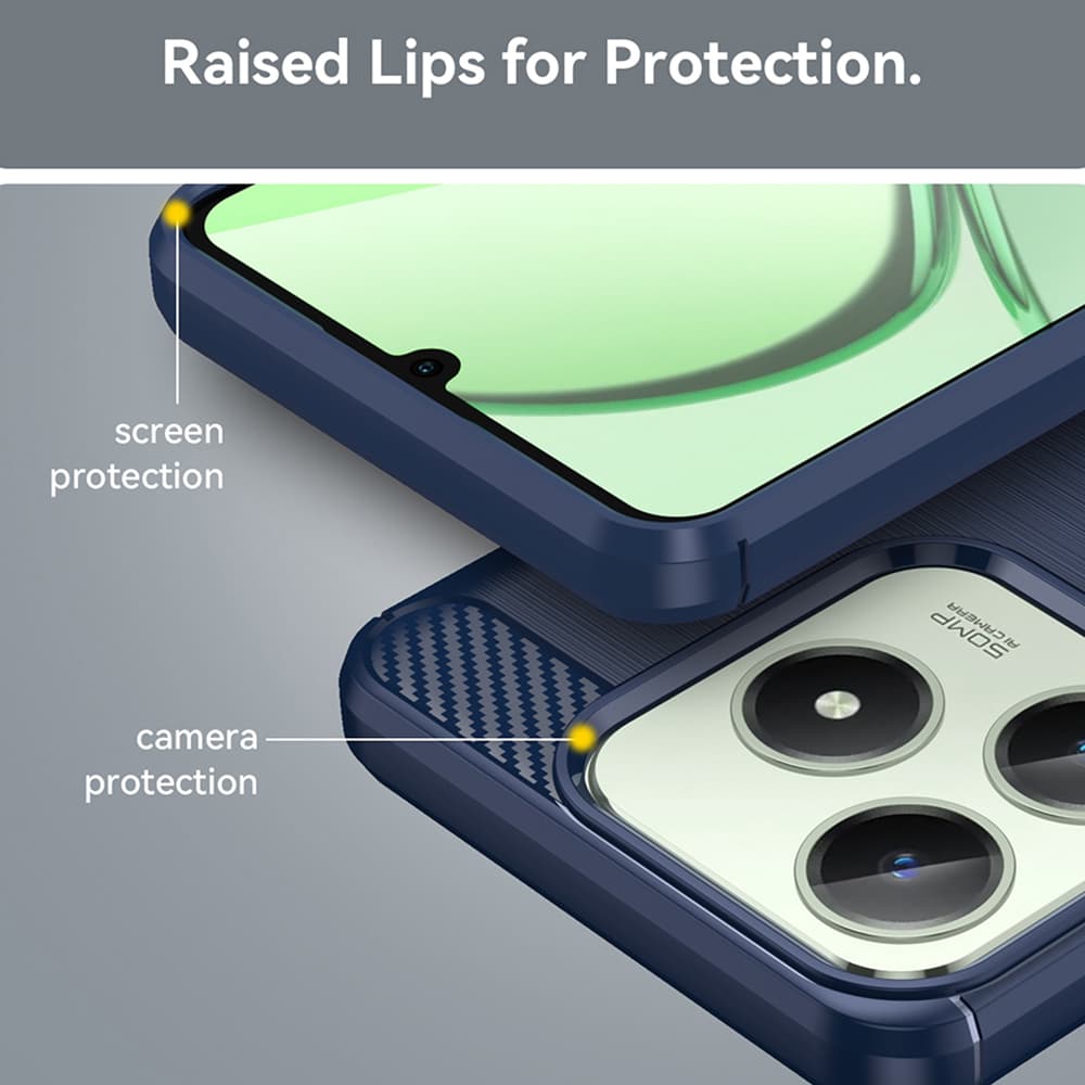 Techsuit Carbon Silicone pro Realme C61 Realme C63 modrá - náhled 5