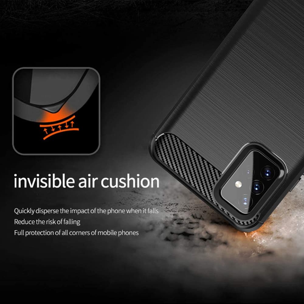Techsuit Carbon Silikon Samsung Galaxy A72 4G A72 5G Černý - náhled 5