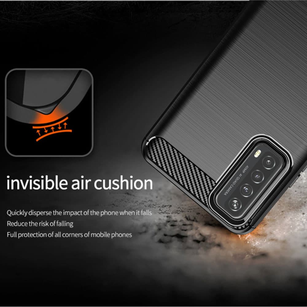 Techsuit Karbon Silikon Huawei P Smart 2021 Černá - náhled 5
