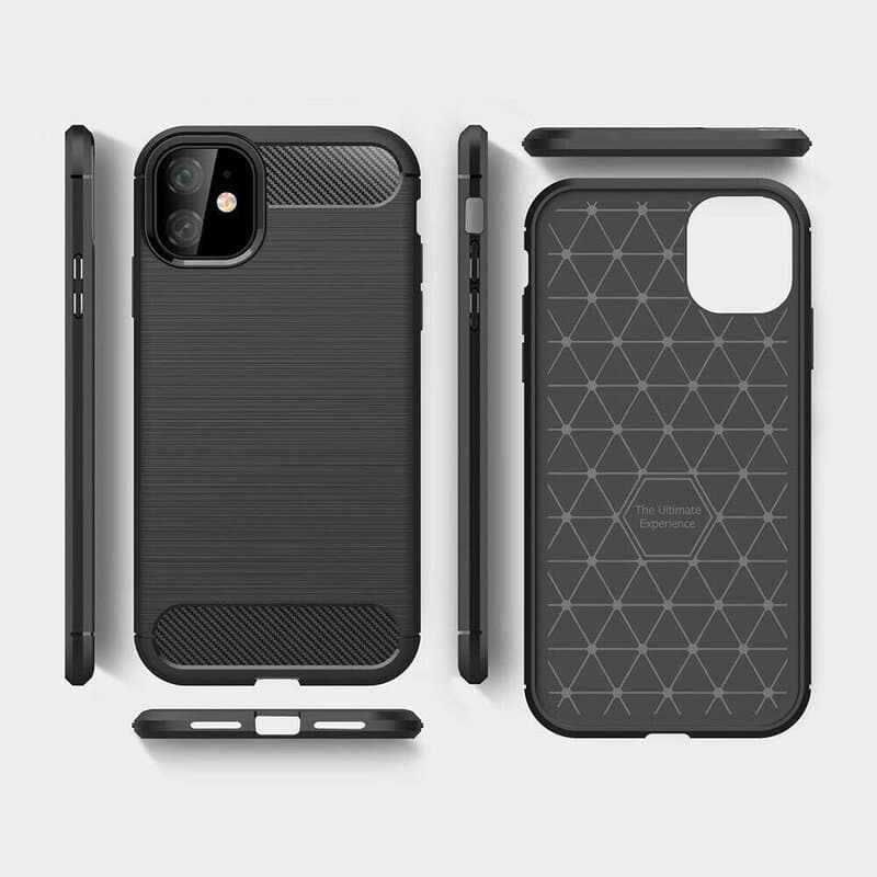Techsuit Karbon Silikon iPhone 12 iPhone 12 Pro Černý - náhled 5