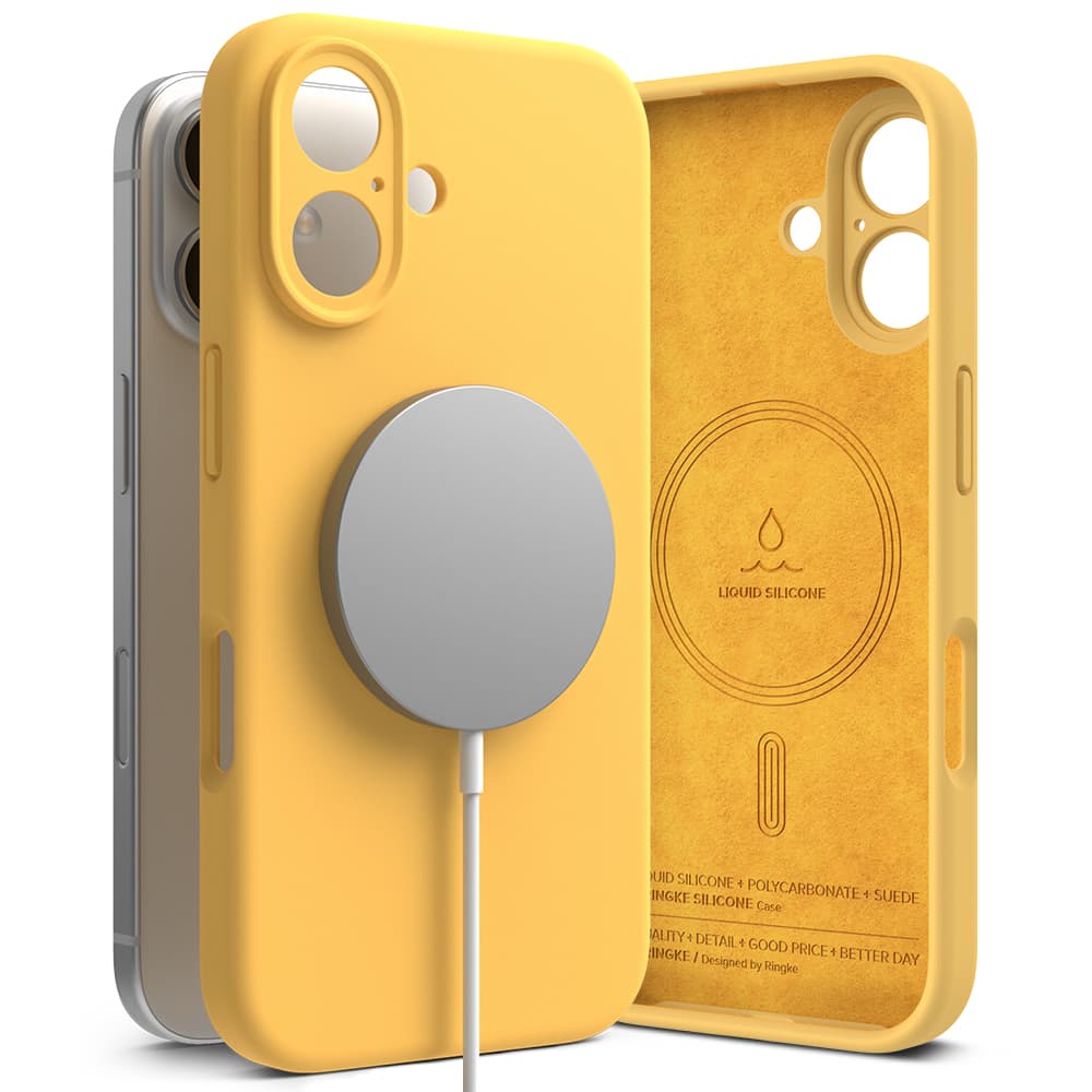Ringke Silicone Magnetic MagSafe pro iPhone 16 Plus žlutý - náhled 5