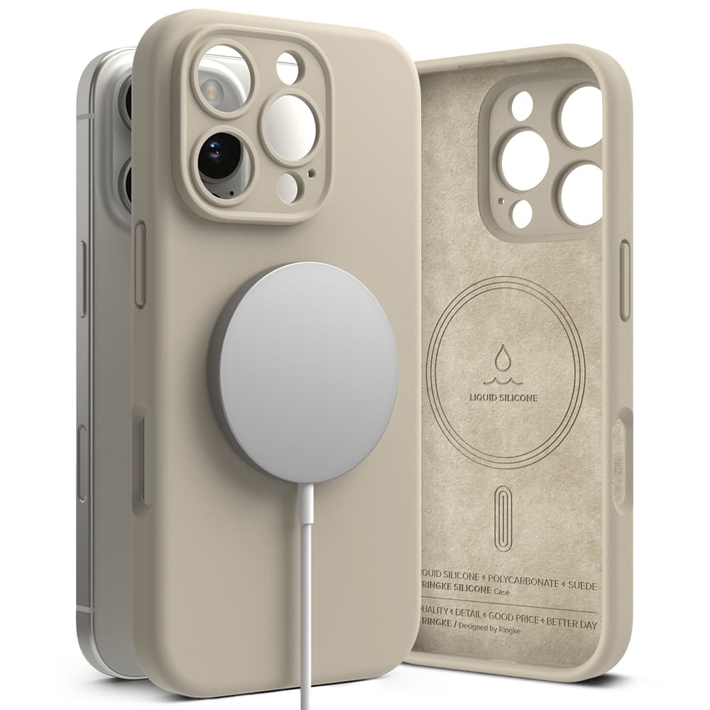 Ringke silikonové magnetické MagSafe iPhone 16 Pro Max kámen - náhled 5