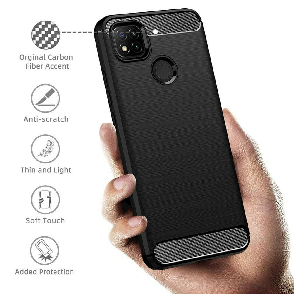 Techsuit Karbon Silikon Xiaomi Redmi 9C Redmi 9C NFC Černý - náhled 5