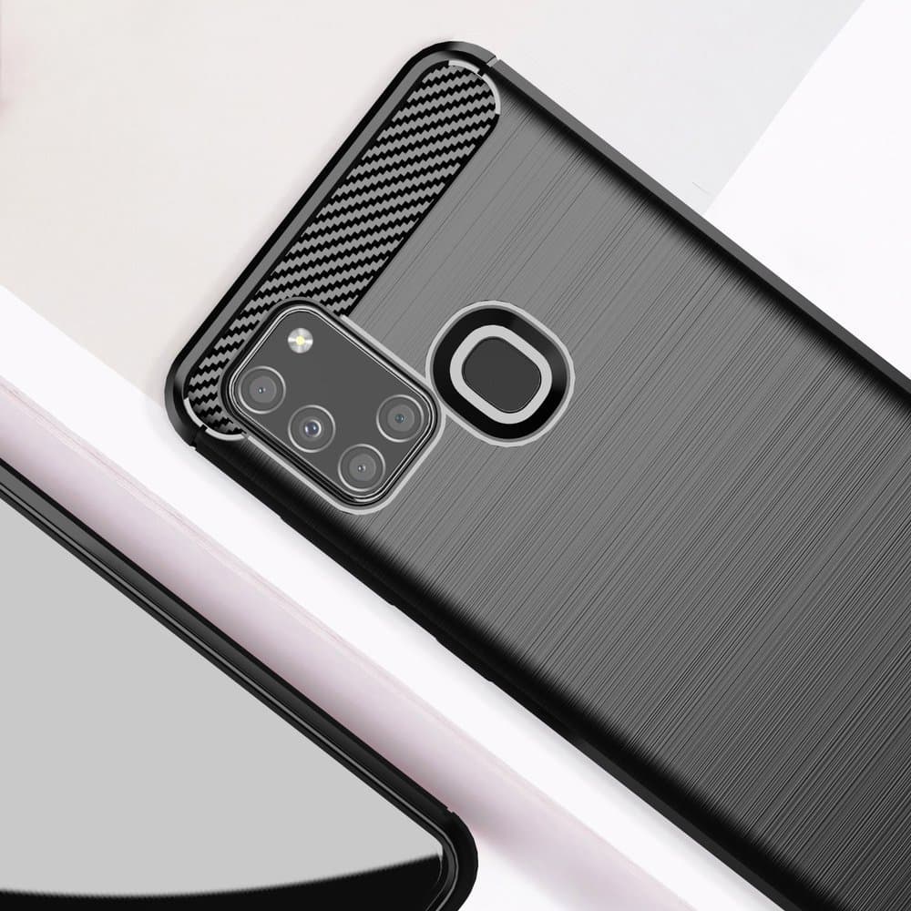 Techsuit Karbon Silikon Samsung Galaxy A21s Černý - náhled 5