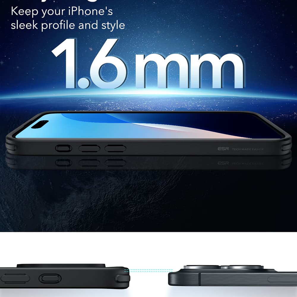 ESR Classic Hybrid HaloLock iPhone 16 Pro Max Clear Black - náhled 5