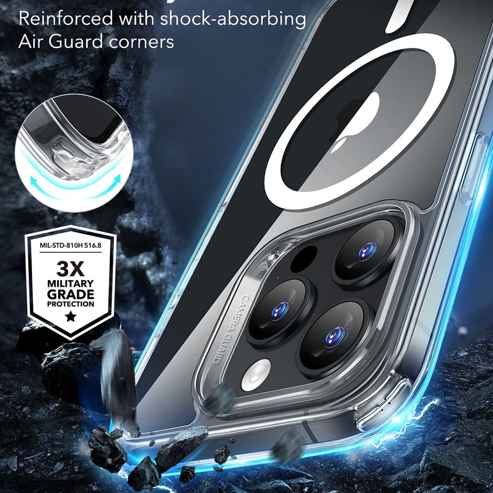 ESR Classic Hybrid HaloLock iPhone 16 Pro Průhledný - náhled 5