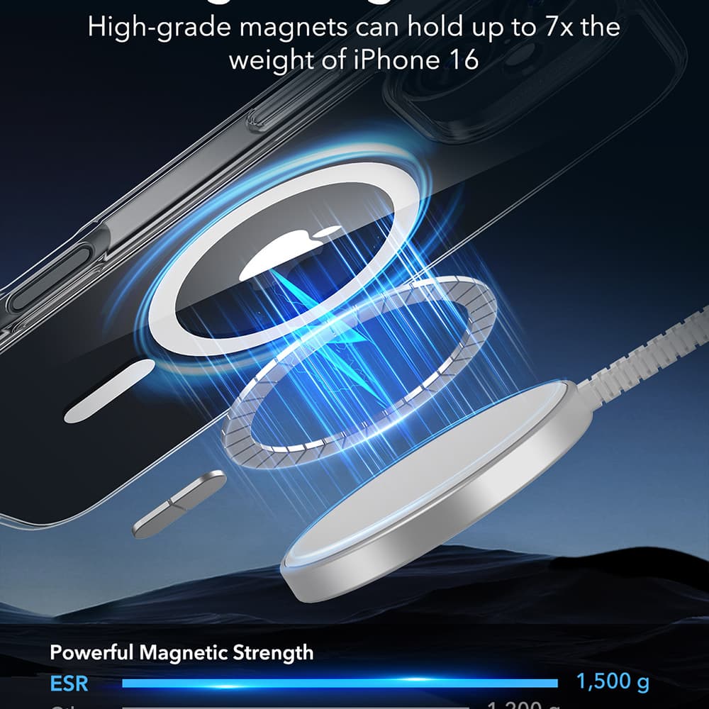 ESR Klasický Hybridní HaloLock iPhone 16 Průhledný - náhled 5