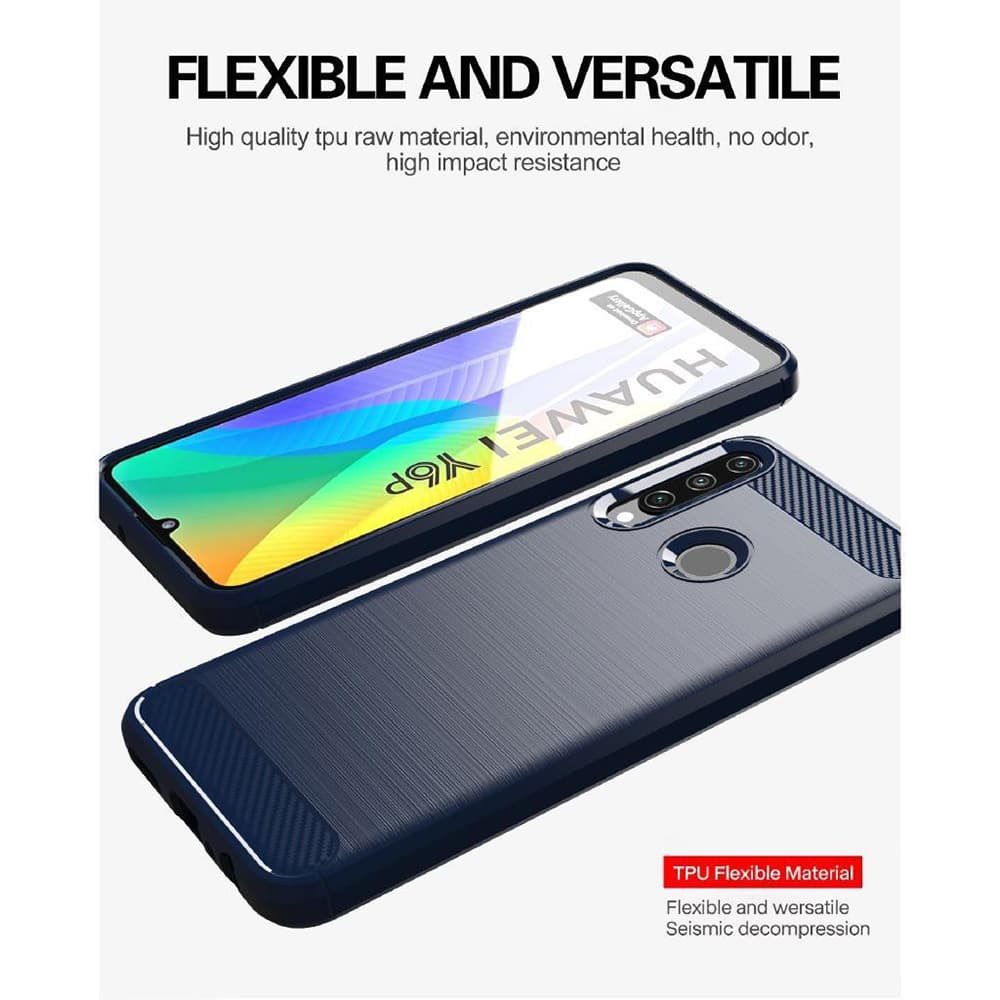 Techsuit Karbon Silikon Huawei Y6p Černý - náhled 5