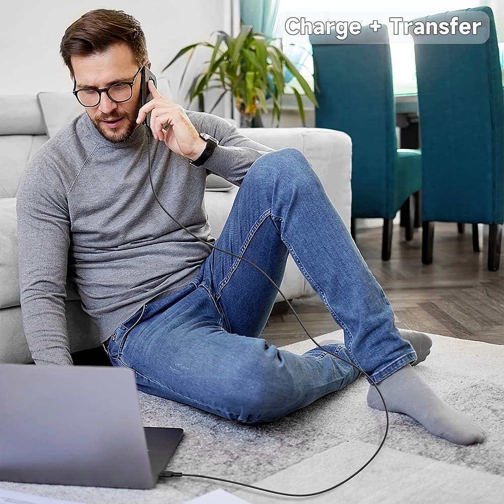 Lito Data Cable LD14 USB na Type-C Rychlonabíjecí 60W 480Mbps Nylon 1m Černá - náhled 5