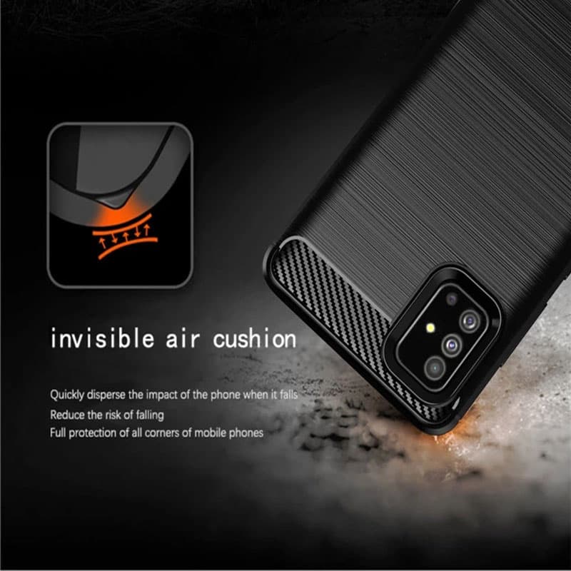 Techsuit Karbon Silikon Samsung Galaxy A71 4G Černý - náhled 5