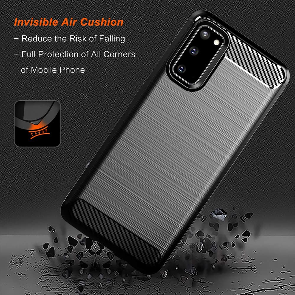 Techsuit Karbon Silikon Samsung Galaxy S20 4G S20 5G Černá - náhled 5