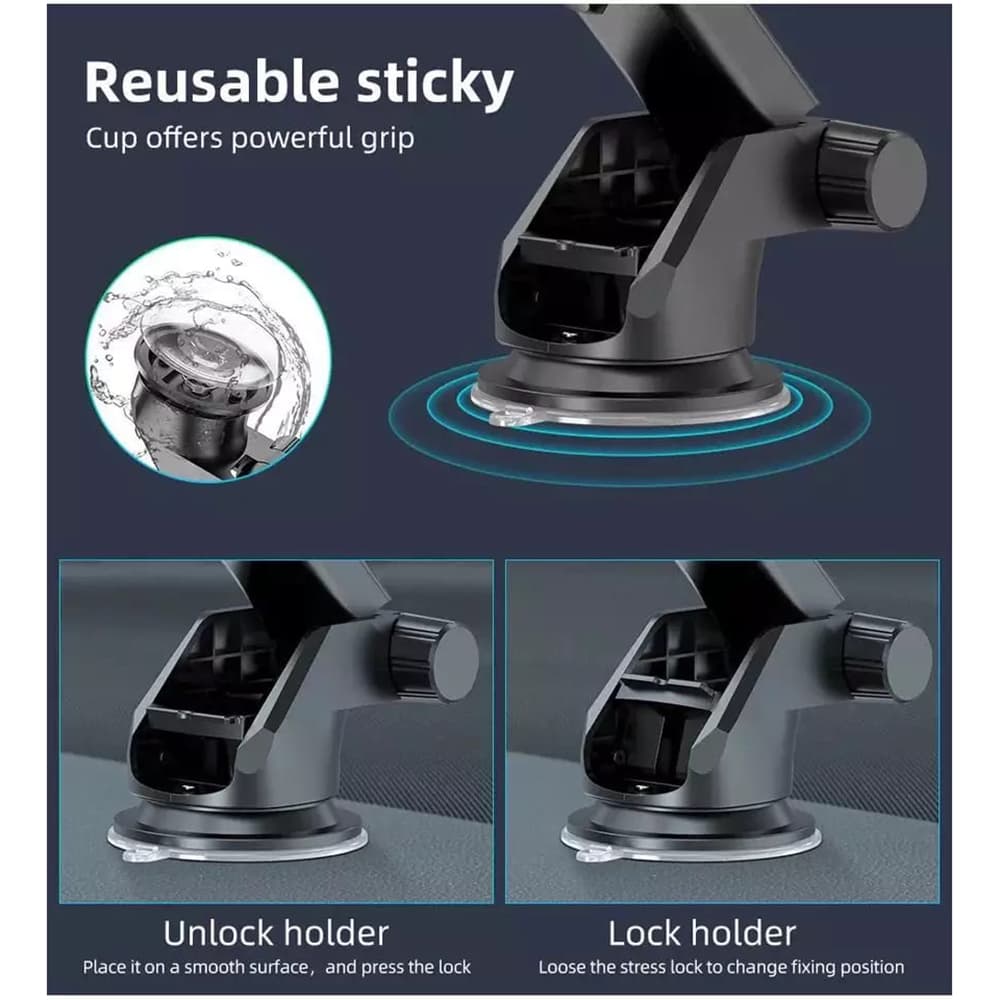 Techsuit Držák S113 na palubní desku čelní sklo Gravity Grip Černý - náhled 5