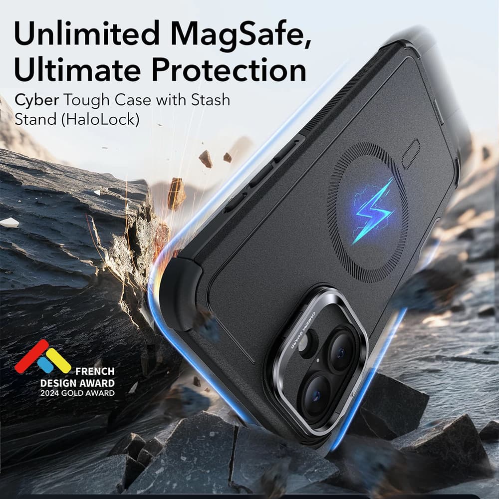 ESR Cyber Armor Kickstand pro iPhone 16 zelený - náhled 5