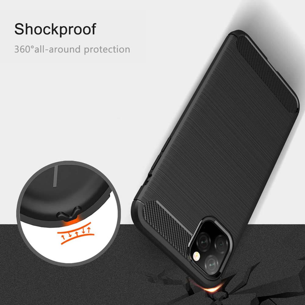 Techsuit Karbon Silikon iPhone 11 Černý - náhled 5