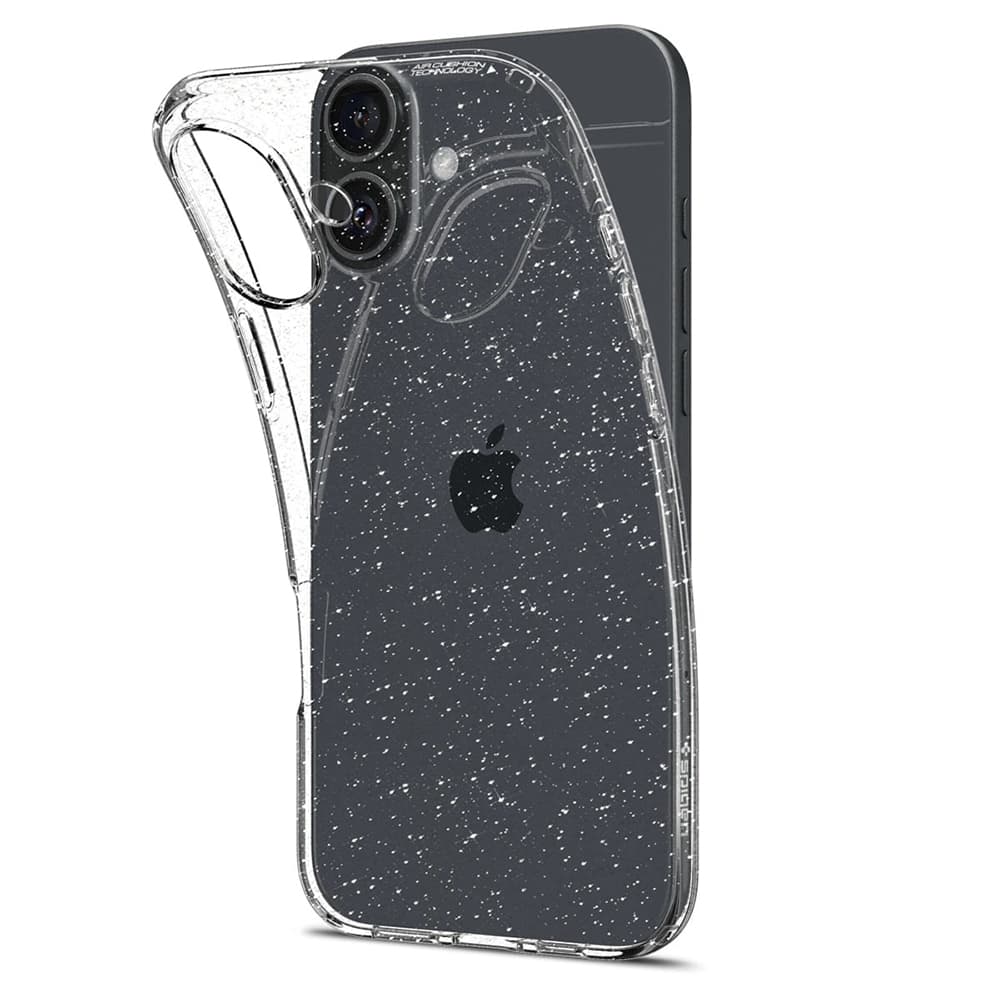 Spigen Liquid Crystal Glitter iPhone 16 Plus Křišťálový křemen - náhled 5