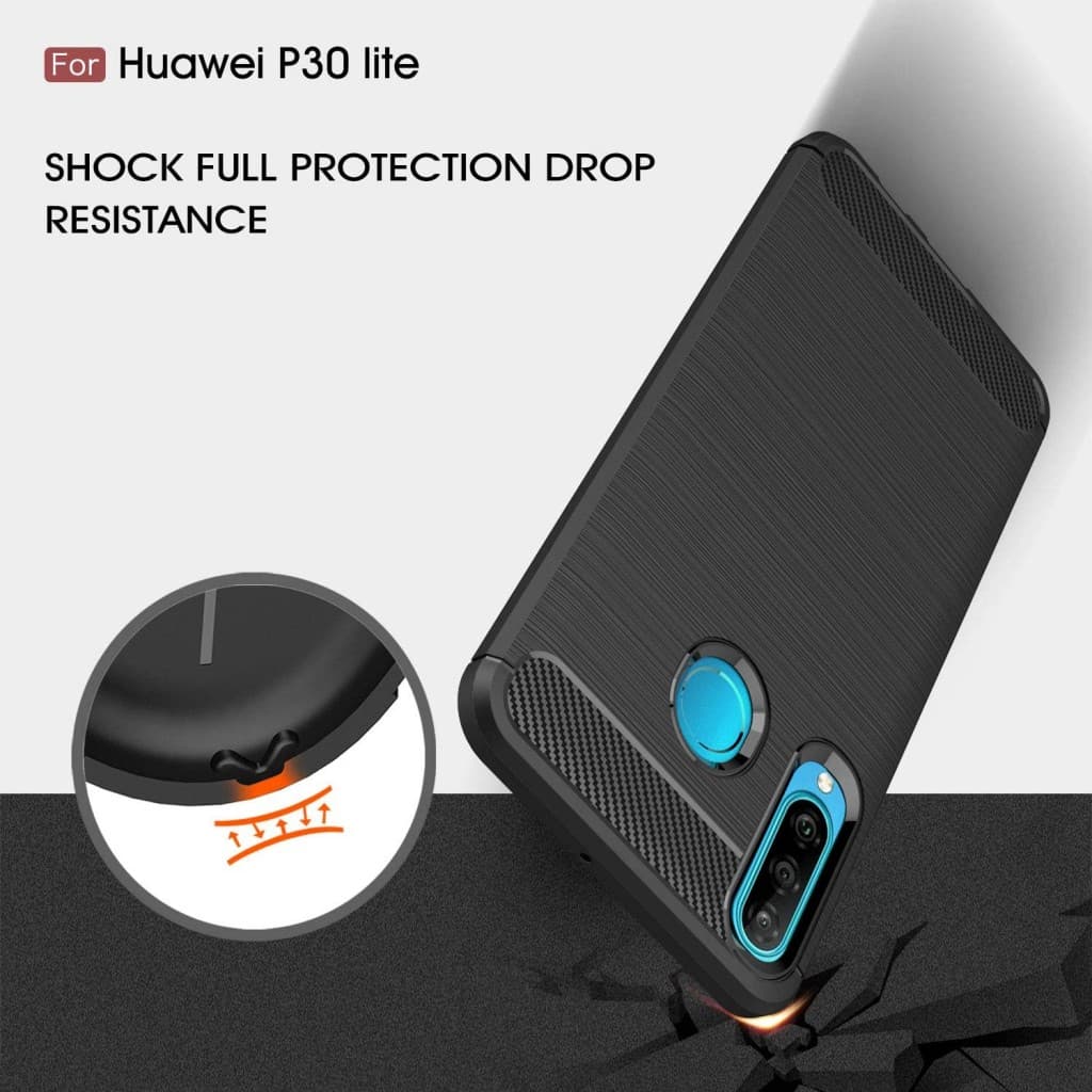 Techsuit Karbon Silikon Huawei P30 lite Černý - náhled 5