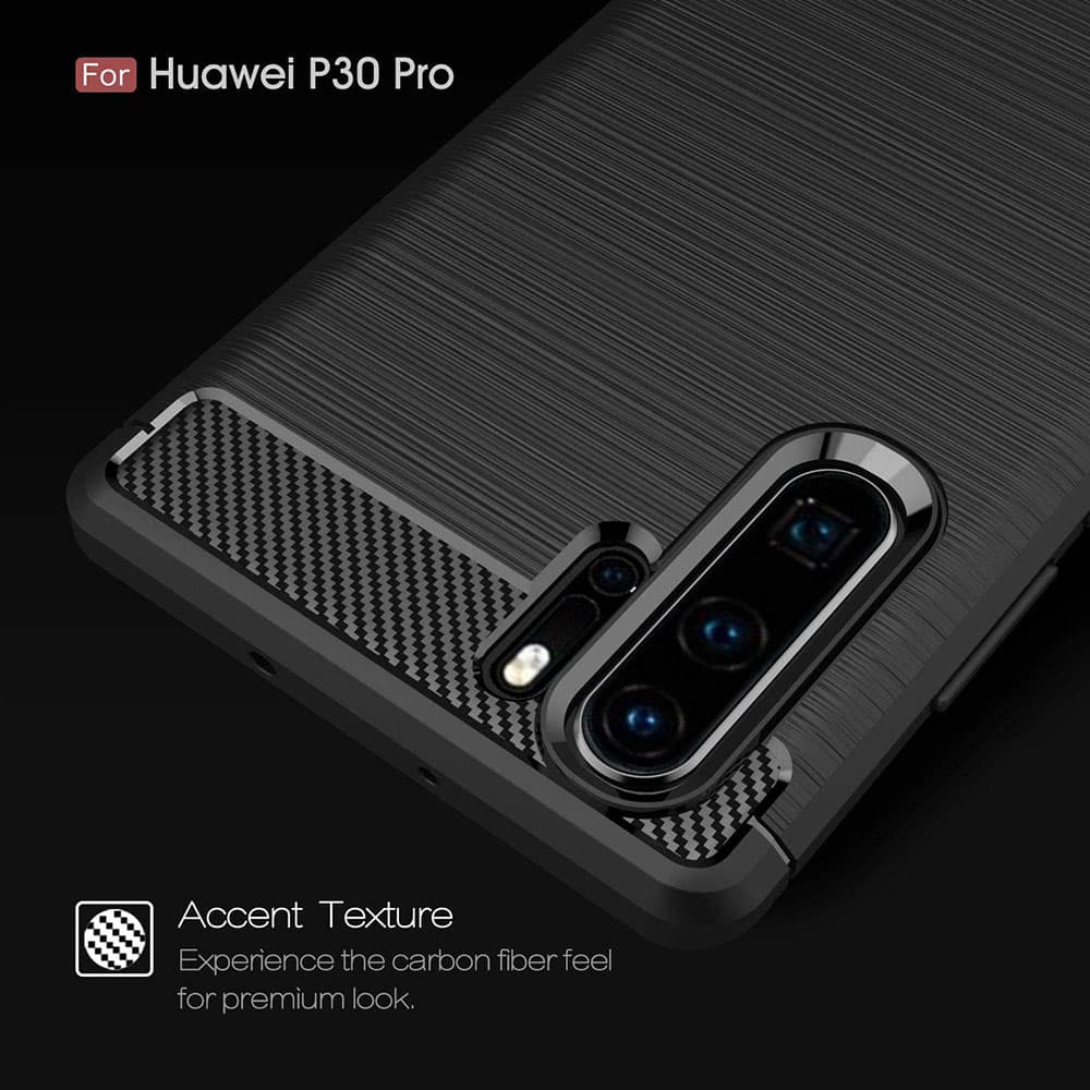 Techsuit Karbon Silikon Huawei P30 Pro P30 Pro New Edition Černá - náhled 5