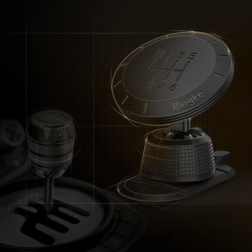 Ringke Držák do auta Gear Mount Design na palubní desku Černý - náhled 5