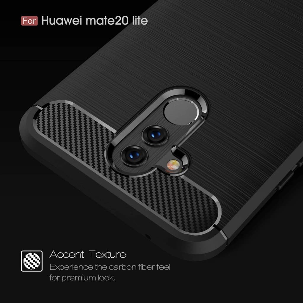Techsuit Karbon Silikon Huawei Mate 20 lite Černá - náhled 5