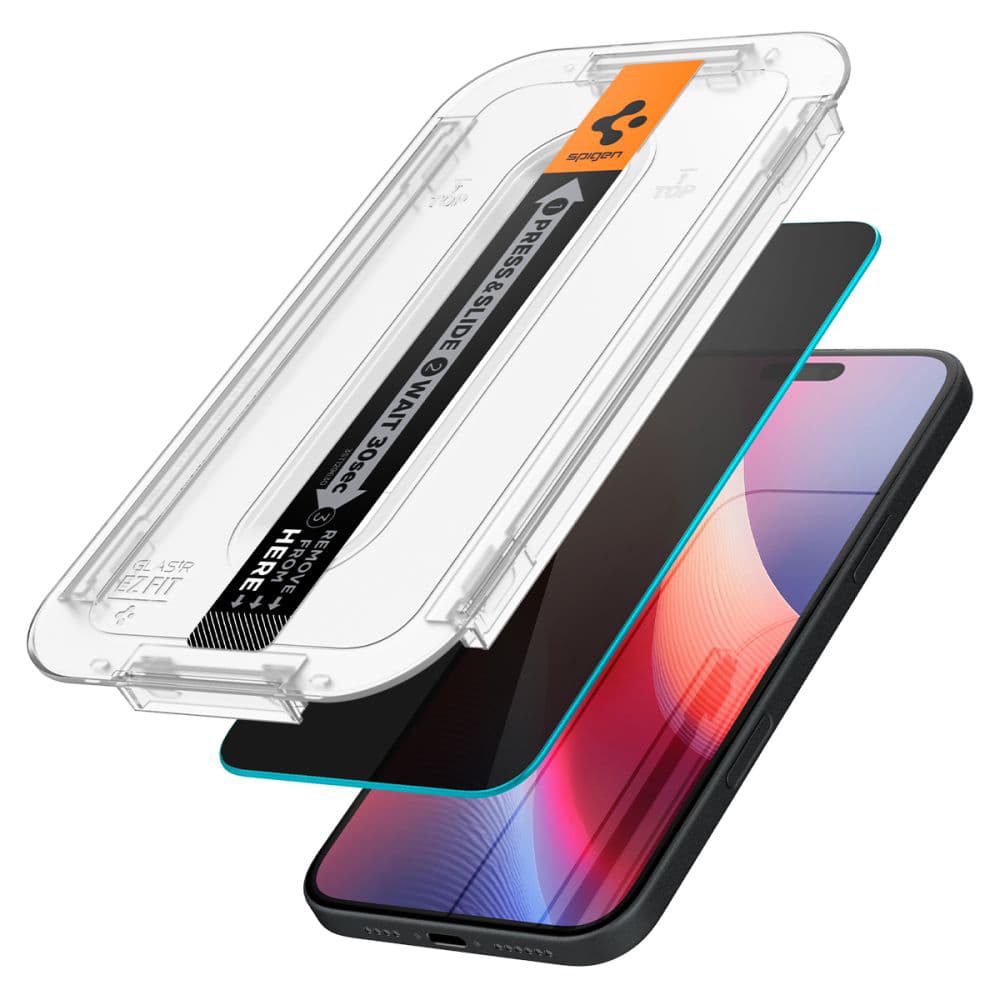 Spigen Glas.tR EZ-FIT (2 balení) iPhone 15 iPhone 16 Ochrana soukromí - náhled 5