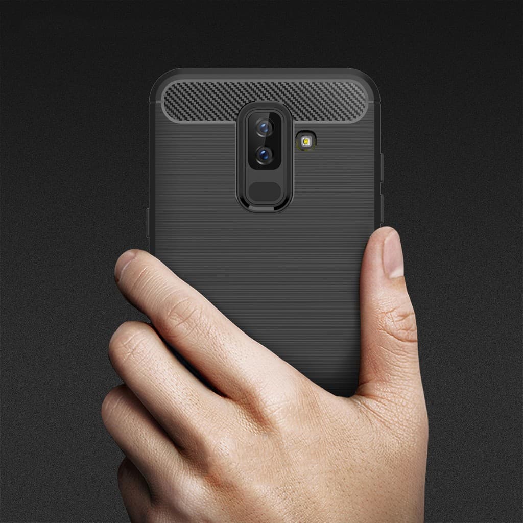 Techsuit Karbon Silikon Samsung Galaxy A6 Plus 2018 Černý - náhled 5