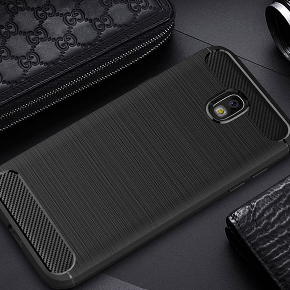 Techsuit Karbon Silikon Samsung Galaxy J7 2017 Černý - náhled 5
