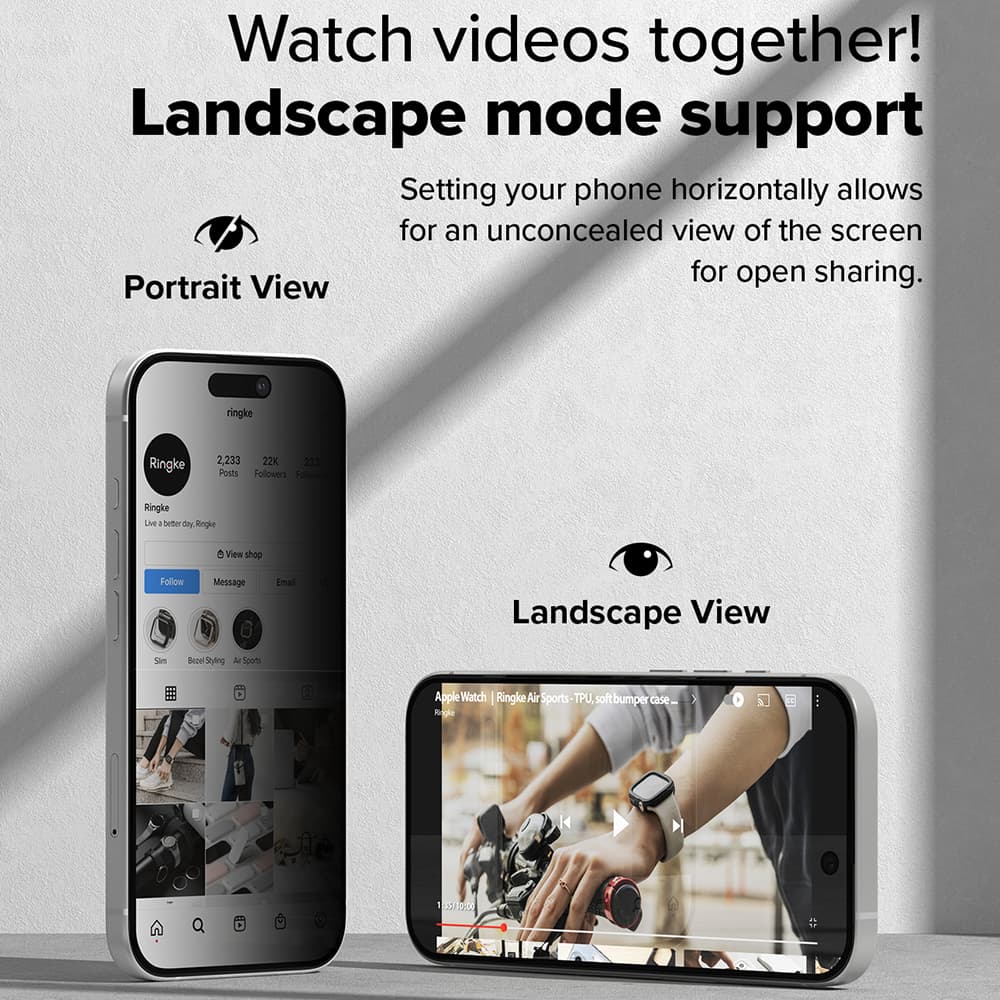 Ringke Easy Slide privátní tvrzené sklo 2 kusy pro iPhone 16 iPhone 15 - náhled 5