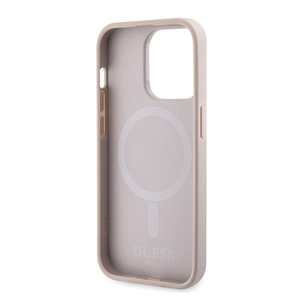 Guess Hardcase 4G Printed Stripes MagSafe iPhone 15 Pro růžová - náhled 5