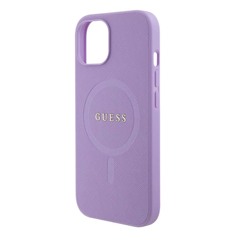 Guess Saffiano MagSafe GUHMP15SPSAHMCU iPhone 15 fialová - náhled 5