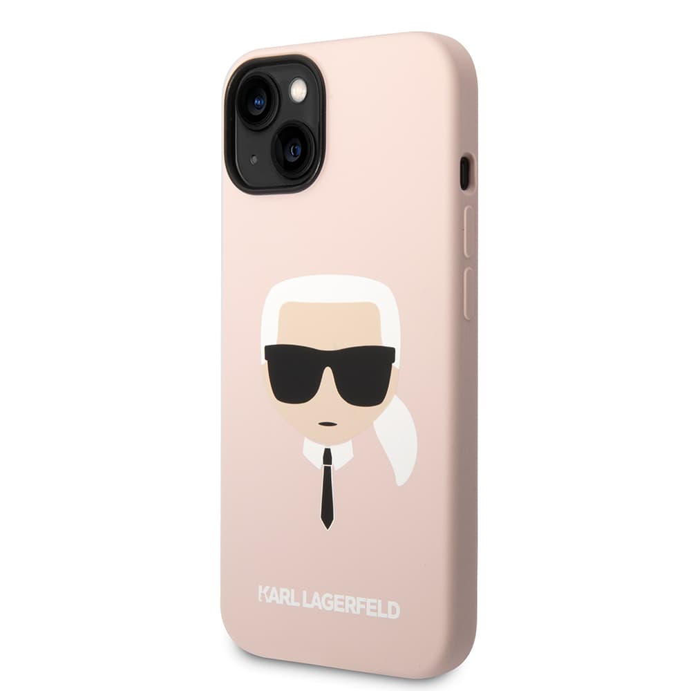 Karl Lagerfeld Silicone MagSafe iPhone 14 Plus světle růžová Karlova hlava - náhled 5