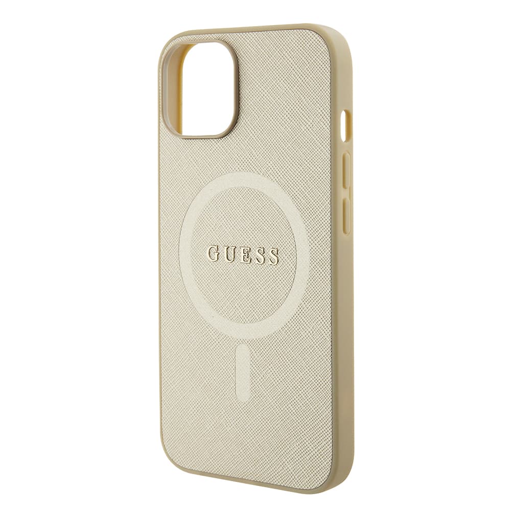 Guess Saffiano MagSafe GUHMP15MPSAHMCB iPhone 15 Plus zlatá - náhled 5