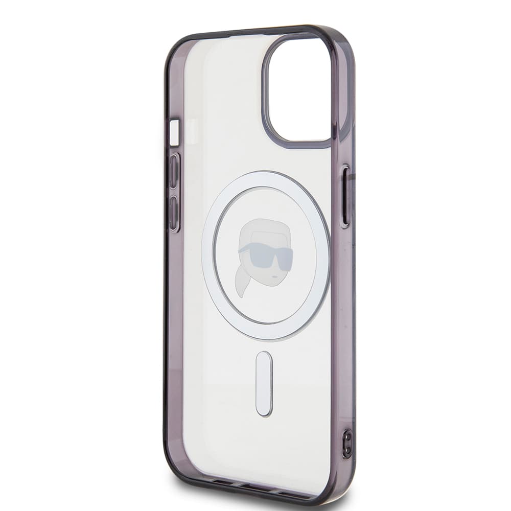 Karl Lagerfeld IML MagSafe iPhone 15 průhledný Karlova hlava - náhled 5