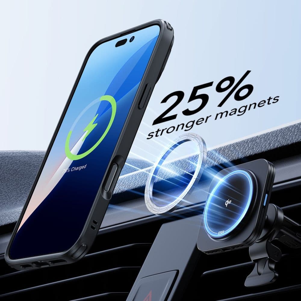 ESR Classic Hybrid HaloLock Kickstand + Tvrzené sklo iPhone 16 matná černá - náhled 5