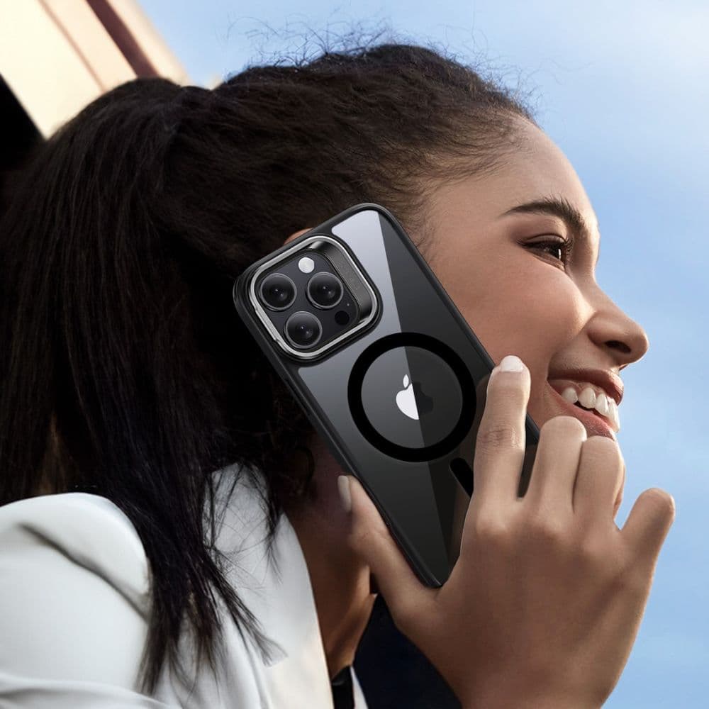 ESR Classic Hybrid HaloLock Kickstand + Tvrzené sklo iPhone 16 Pro černá průhledná - náhled 5