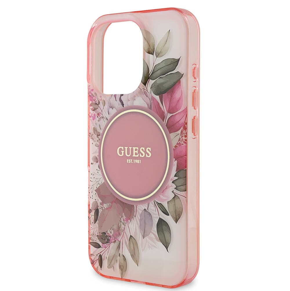 Guess IML Flower &amp; Tonal Circle MagSafe pro iPhone 16 Pro Max růžová - náhled 5