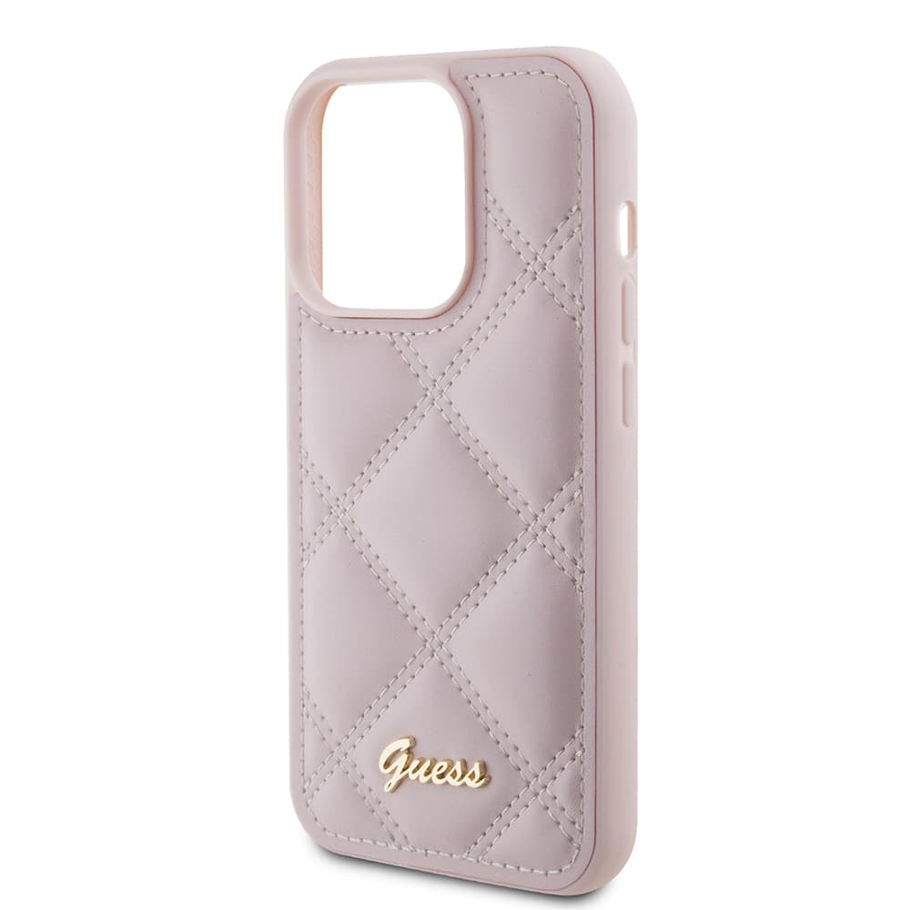 Guess Quilted Metal Logo GUHCP15LPSQSQSP iPhone 15 Pro růžová - náhled 5