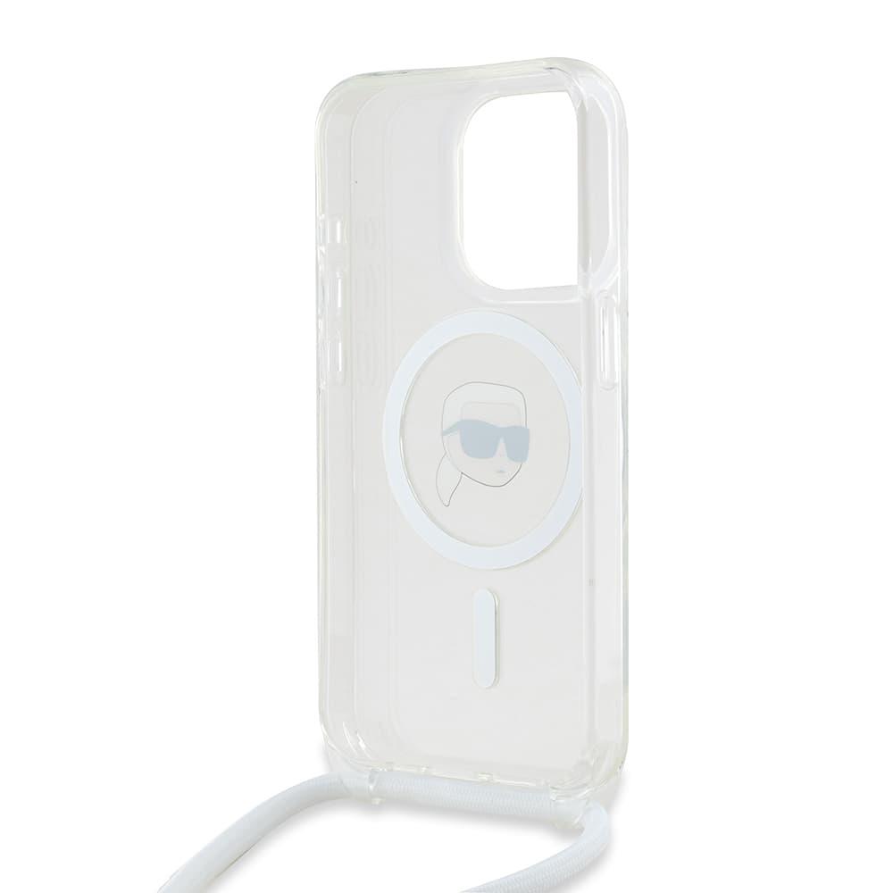 Karl Lagerfeld IML Crossbody MagSafe iPhone 15 Pro průhledný Karl Head - náhled 5
